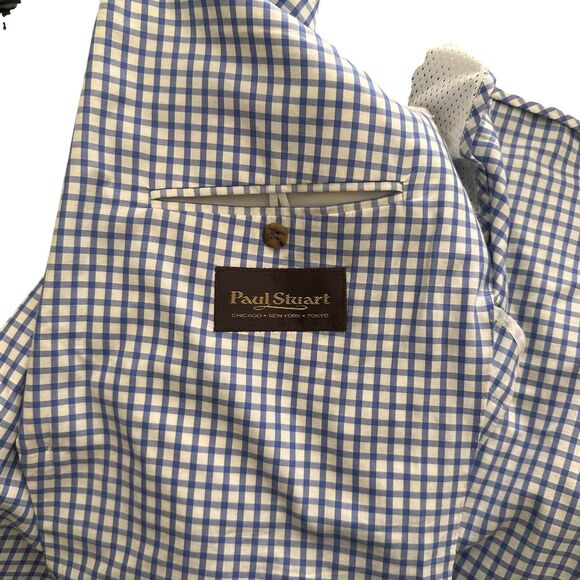 PAUL STUART Mens Checkered Blazer Sz 41 Semi-Tall/Long - Picture 4 of 6